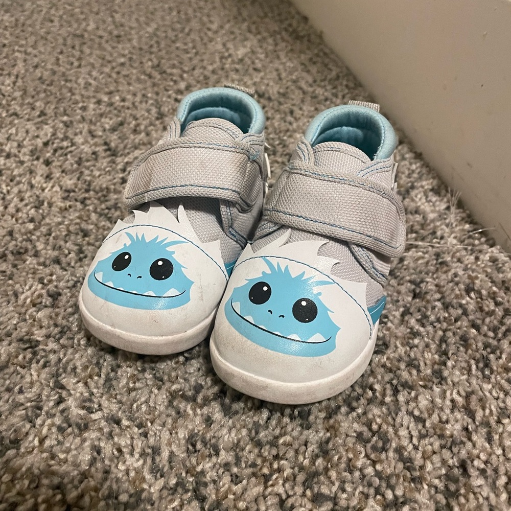 Kids Monster Face Shoes - Gray and Blue